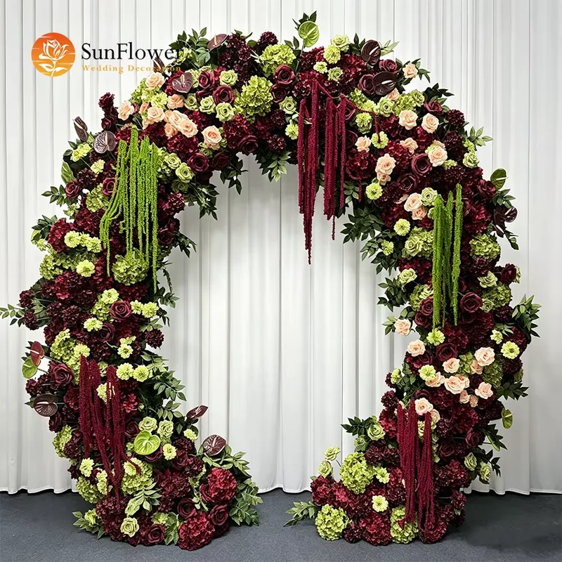 Wedding Arch Flower - Bruin-saliegroene hangende kwast bruidsboogbloem voor een