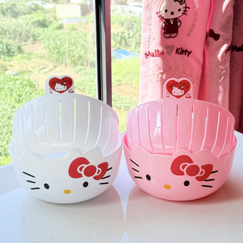 Wedding Hampers - Hello Kitty dubbelwandige afdruipbak, keuken groentewasmand,