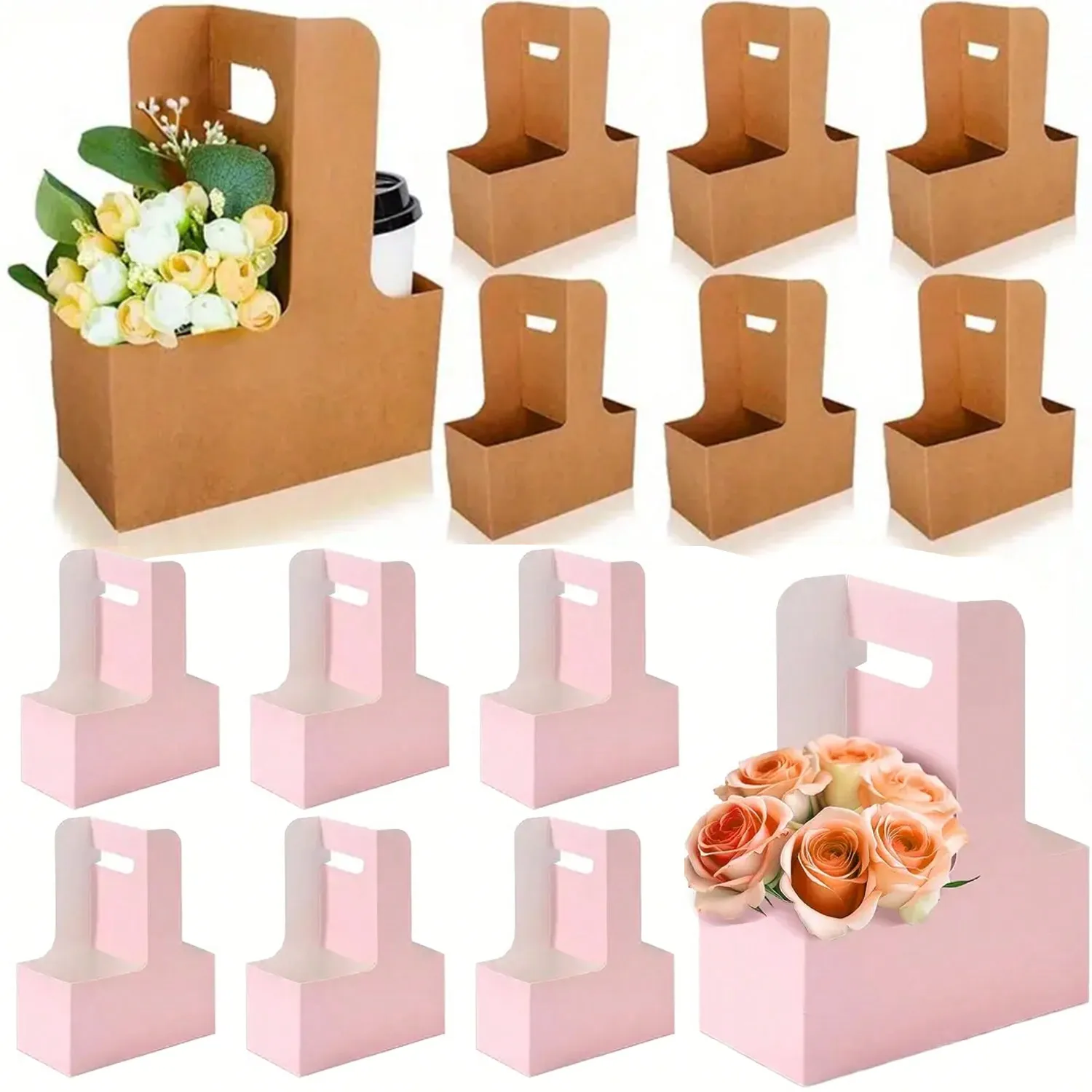 Wedding Hampers - Kraftpapier Bloemboeket Cadeauzakjes Papiermateriaal, Handvat Drankdrager