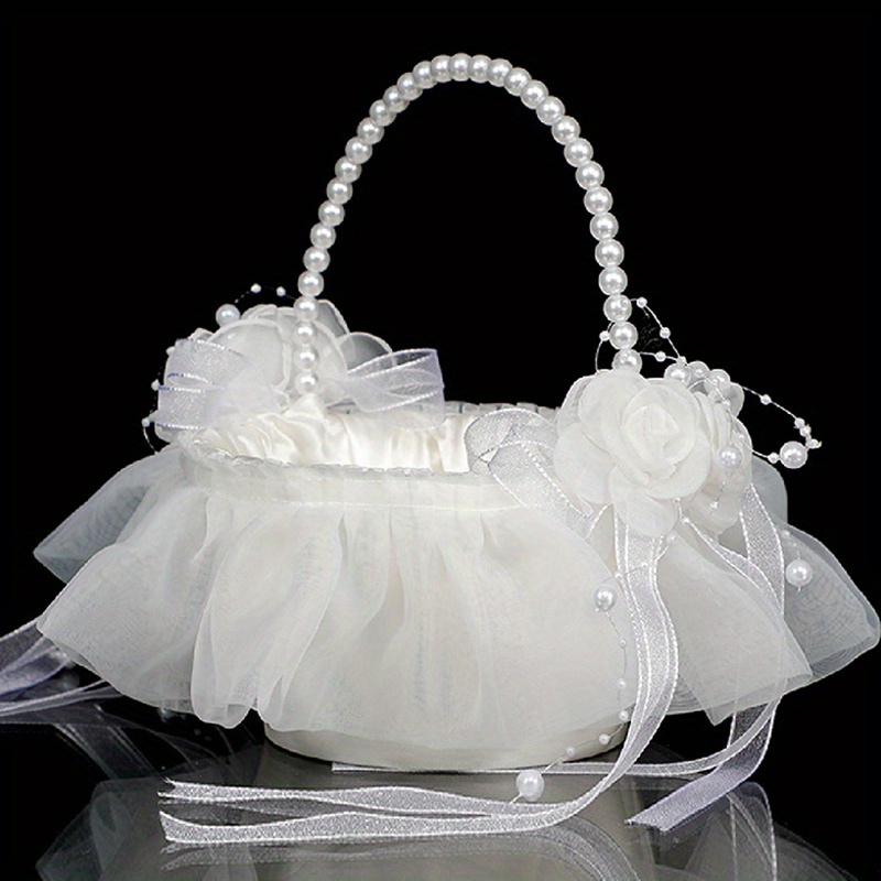 Wedding Hampers - Bloemenmeisjesmanden voor bruiloften Feeën kant strik