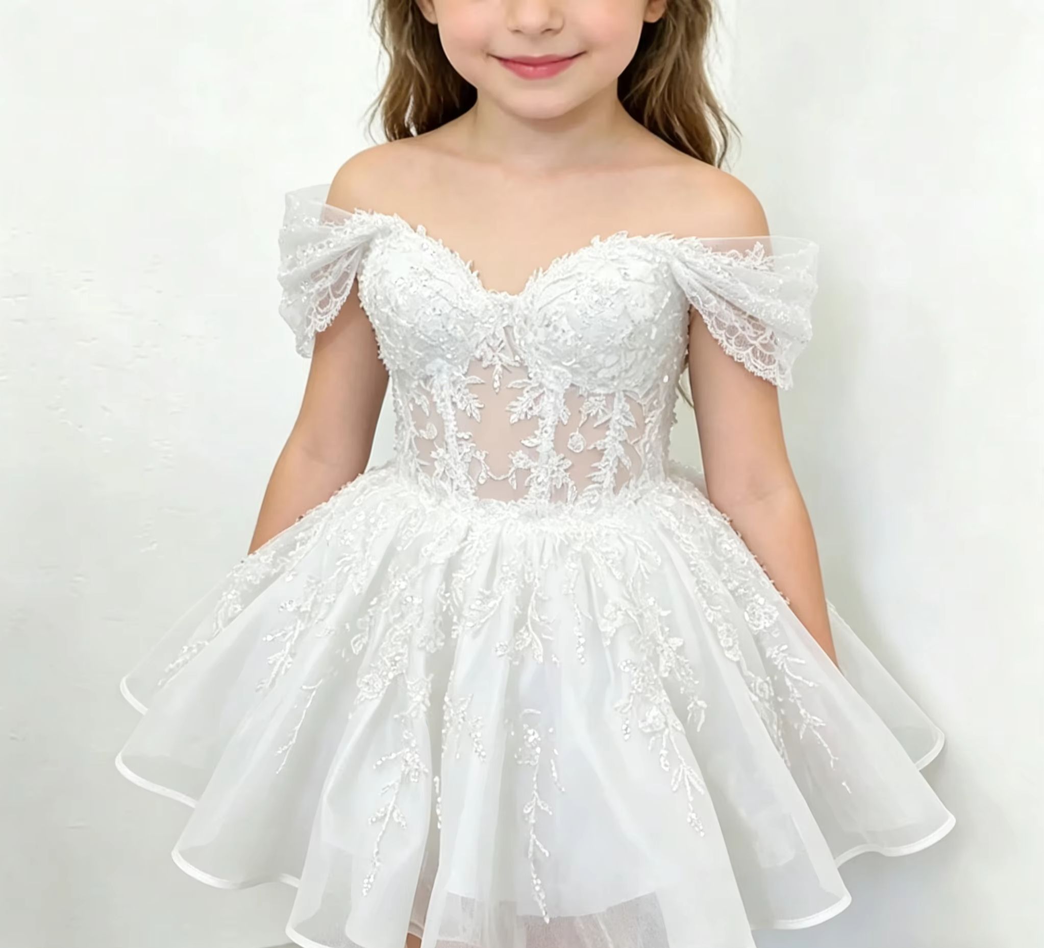 Bridal Sash Ribbon - Witte op maat gemaakte off-shoulder zwarte