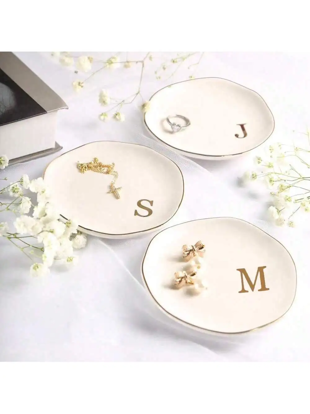 Wedding Z - Initialen Ring Schotel Sieradenbakje met Gepersonaliseerde