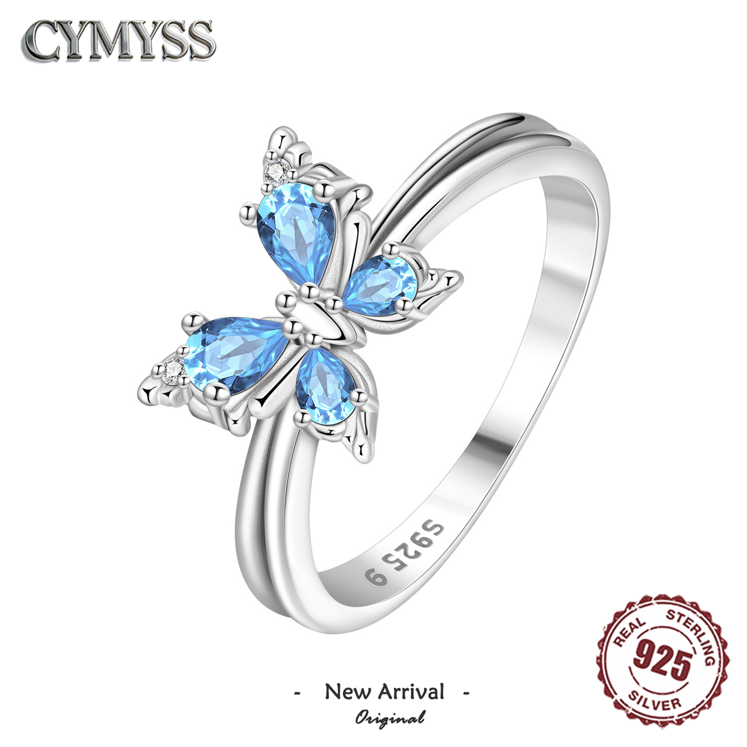 Wedding Z - Elegante 925 sterling zilveren vlinderring sprankelende