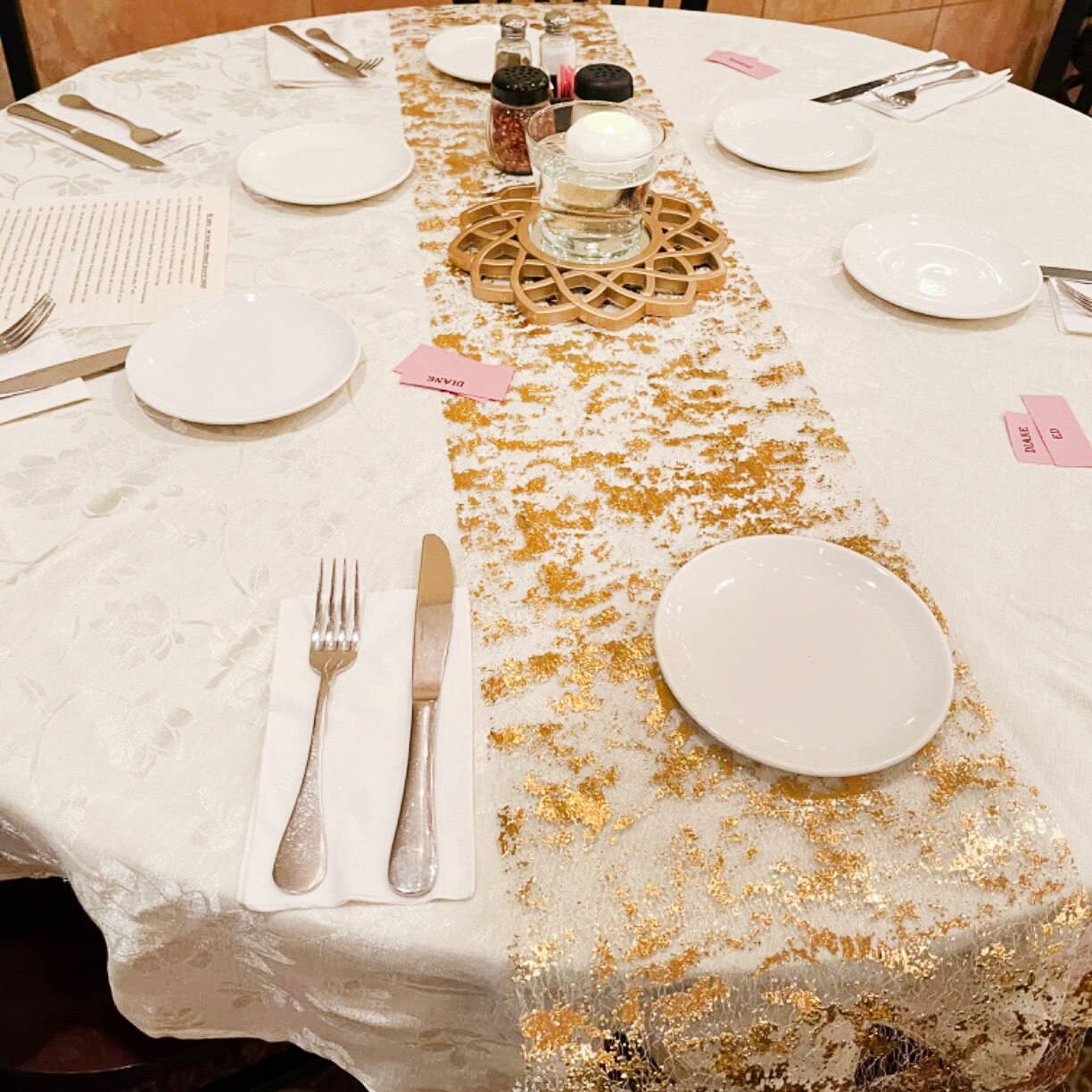 Table Runner Sequin - Sparkle Metallic Goud Dunne Tafellopers Goud/Zilver