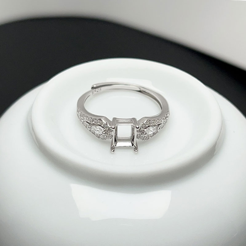 Supplier Wedding - Massief 925 Zilveren Ring Instelling 4*5Mm