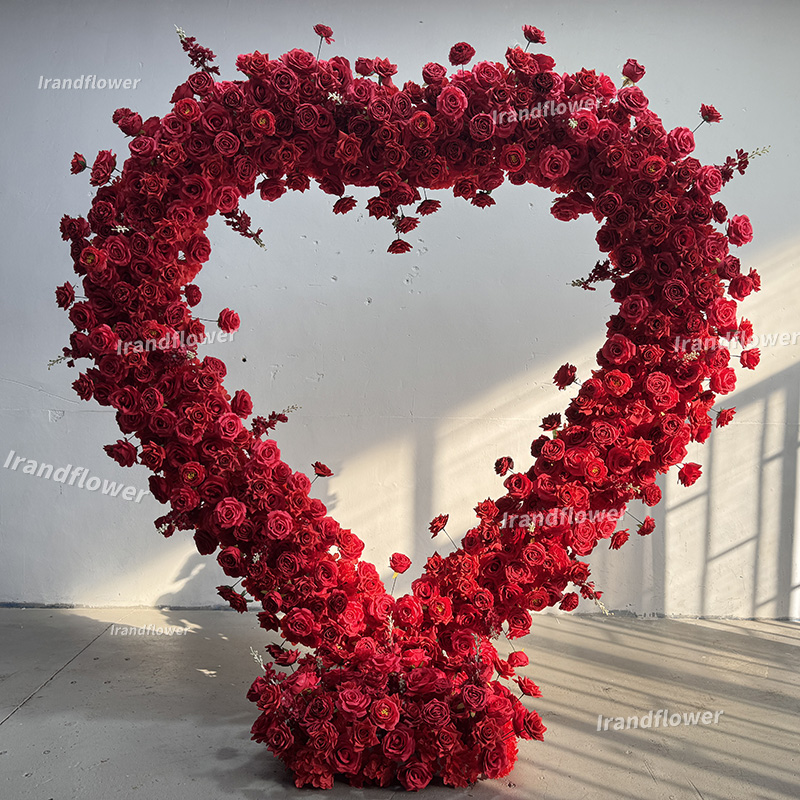 Wedding Arch Flower - Rode hartvormige kunstbloemen voor afstuderen, Moederdag,