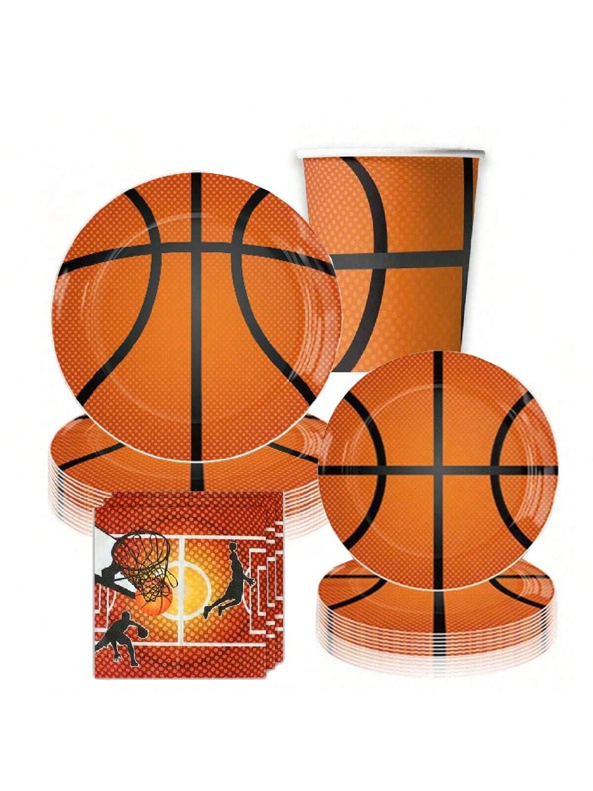 Wedding Z - Feestbenodigdheden met basketbalt thema, dinerborden met