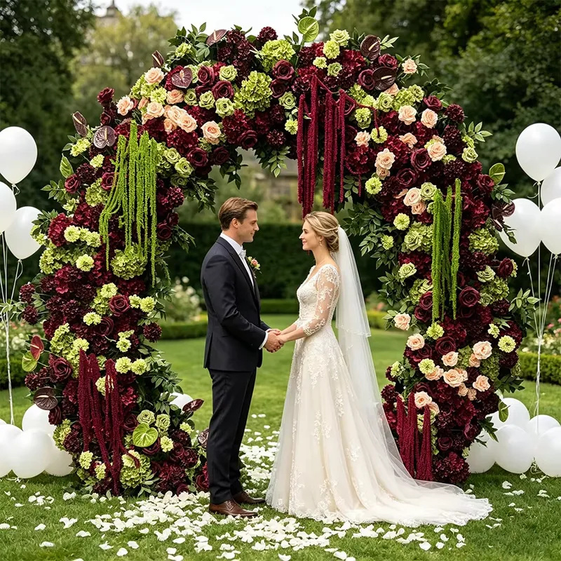 Bruin-saliegroene hangende kwa - Wedding Arch Flower recensie en prijs