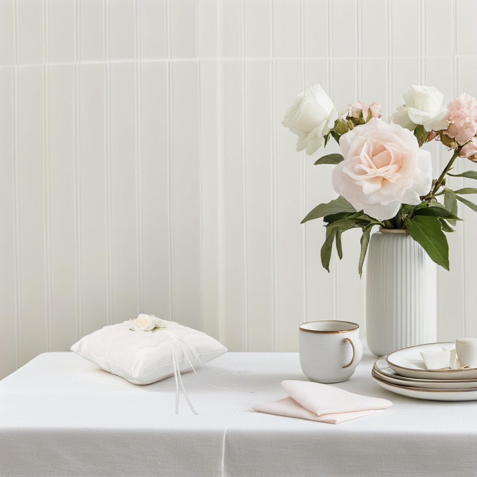 Bruiloft kanten ringkussen wit - Ring Bearer Pillow recensie en prijs