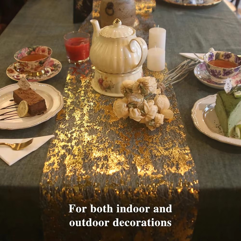Glinsterende metallic gouden t - Table Runner Sequin recensie en prijs