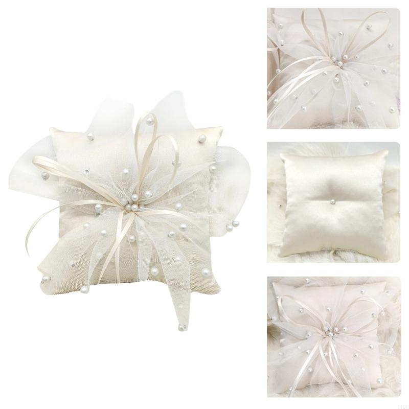 Handgemaakte kussen witte ring - Ring Bearer Pillow recensie en prijs