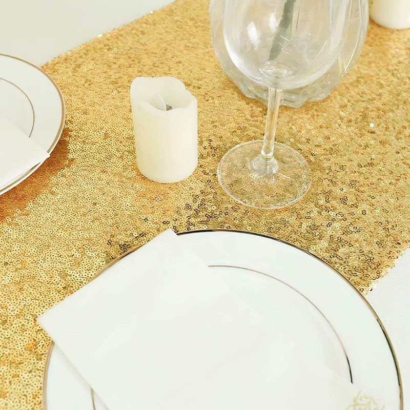 Gouden Pailletten Tafelloper V - Table Runner Sequin recensie en prijs