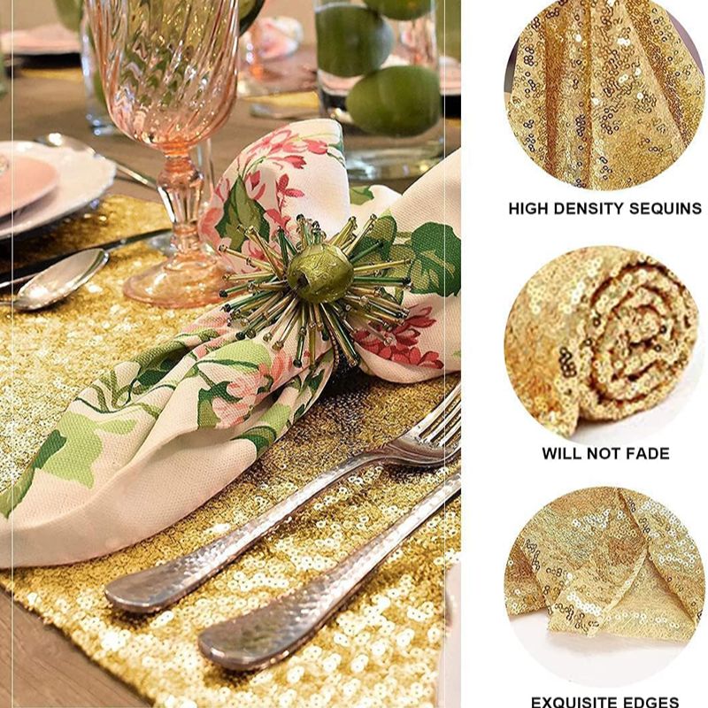 Gouden Pailletten Tafelloper V - Table Runner Sequin recensie en prijs
