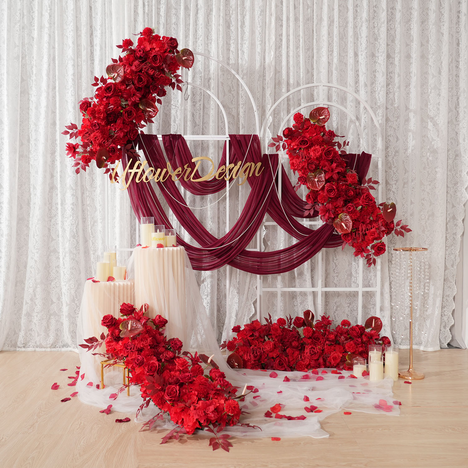 Uflower Rode Bloem Rij Huwelij - Wedding Arch Flower recensie en prijs