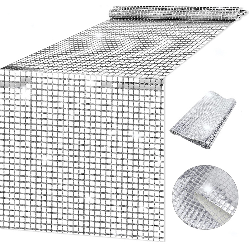 Glanzende spiegel goud/zilverf - Table Runner Sequin recensie en prijs