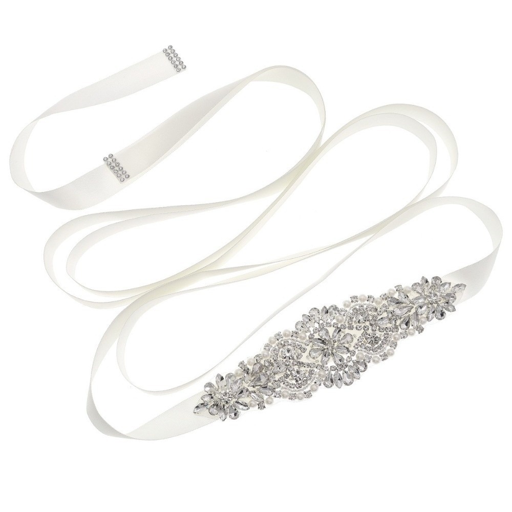 Mode lint bruidsriem zilveren  - Bridal Sash Ribbon recensie en prijs