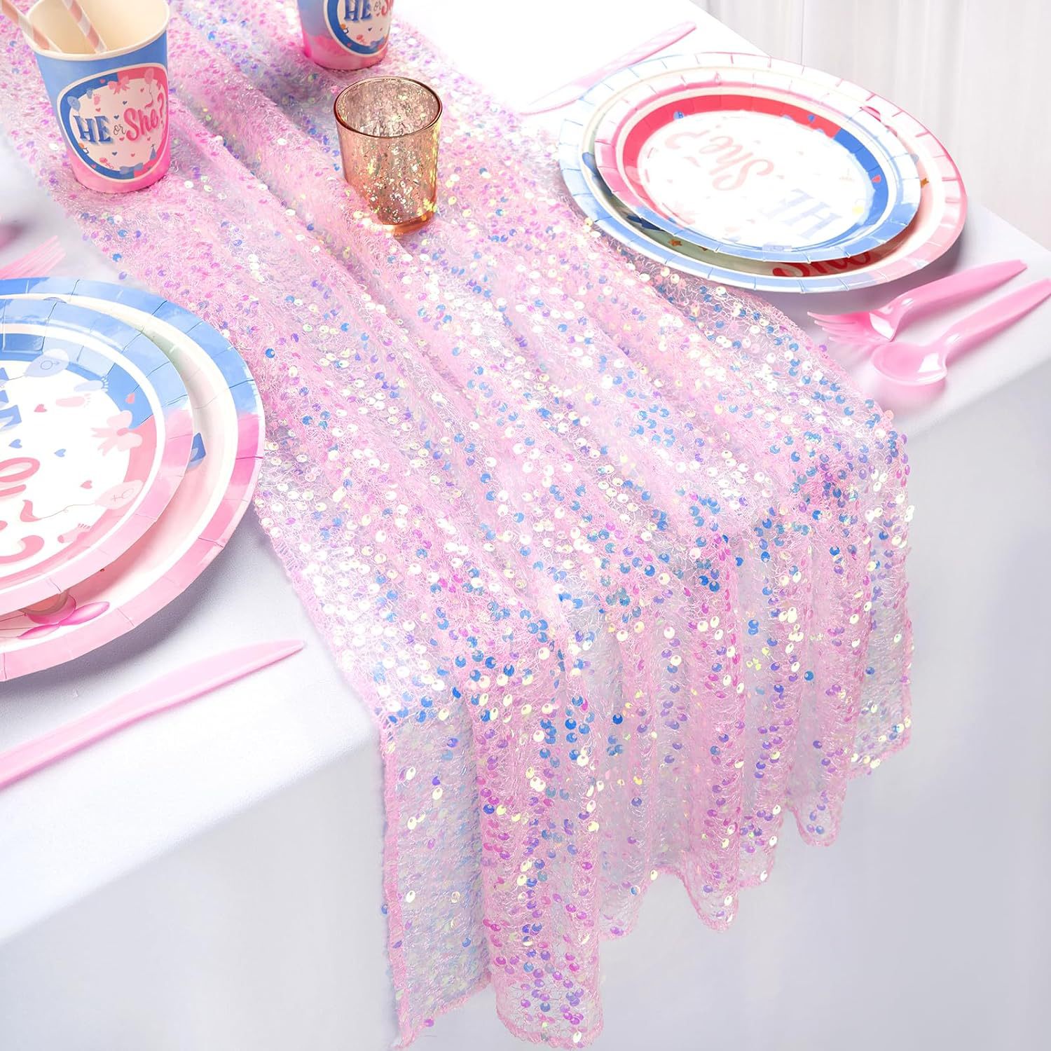 Glitter iriserende pailletten  - Table Runner Sequin recensie en prijs